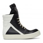 Rick Owens Black and White Geobasket Sneakers (RU20F3894 LPO)