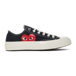 Comme des Garcons Play Black Converse Edition Half Heart Chuck 70 Low Sneakers (P1-K111)
