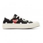 Comme des Garcons Play Black Converse Edition Polka Dot Heart Chuck 70 Low Sneakers (P1K114)