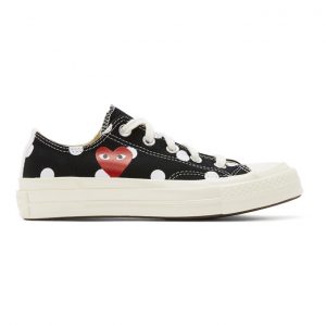Comme des Garcons Play Black Converse Edition Polka Dot Heart Chuck 70 Low Sneakers (P1K114)