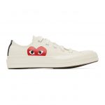 Comme des Garcons Play Off-White Converse Edition Half Heart Chuck 70 Low Sneakers (P1K111)