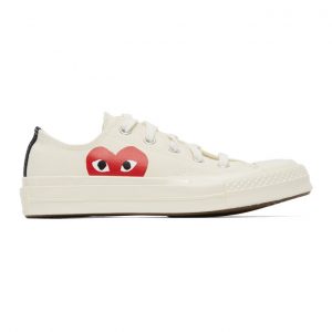 Comme des Garcons Play Off-White Converse Edition Half Heart Chuck 70 Low Sneakers (P1K111)