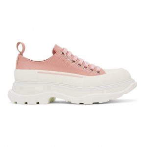 Alexander McQueen Pink Tread Slick Platform Low Sneakers (611705W4LR1)