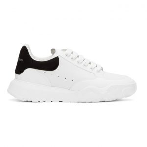 Alexander McQueen White Leather Court Sneakers (634619WHZ96)