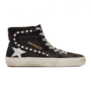 Golden Goose SSENSE Exclusive Black Stud Slide Sneakers (GWF00115.F000689)