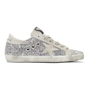 Golden Goose SSENSE Exclusive Silver Glitter Superstar Sneakers (F37WS590.A49)