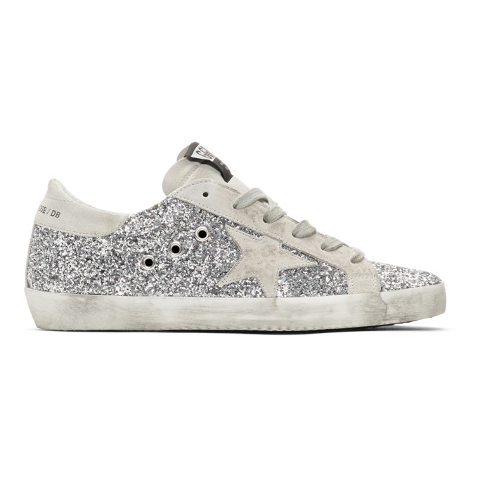 Golden Goose SSENSE Exclusive Silver Glitter Superstar Sneakers (F37WS590.A49)