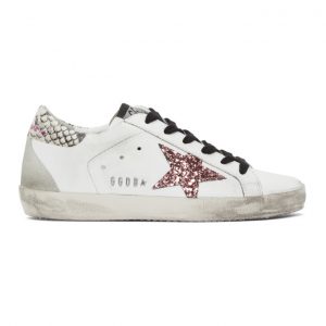 Golden Goose White Glitter Snakeskin Superstar Sneakers (F37WS590.R56)