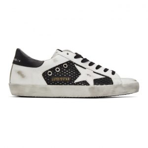 Golden Goose Black and White Mesh Superstar Sneakers (GMF00103.F000357.1028)