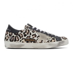Golden Goose Beige and Brown Horsy Superstar Sneakers (GMF00101.F000352.8031)
