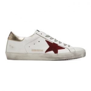Golden Goose White and Red Superstar Sneakers (GMF00101.F000359.1028)