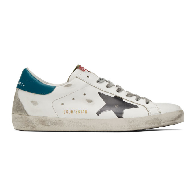 Golden Goose White and Blue Superstar Sneaker (GMF00102.F000353.1028)