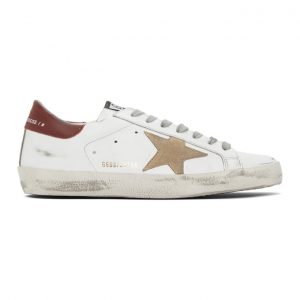 Golden Goose White and Red Superstar Sneakers (GMF00101.F000365.1028)