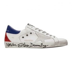 Golden Goose White and Blue Superstar Sneakers (GMF00104.F000364.1028)