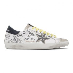 Golden Goose White and Grey Superstar Sneakers (GMF00101.F000300.1022)