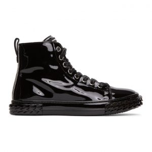 Giuseppe Zanotti Black Patent Blabber Sneakers (RU00013-X0760)