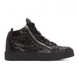 Giuseppe Zanotti Black High Glitter May London Sneakers (RM90001 81977)