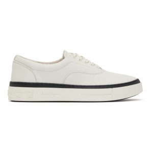 Salvatore Ferragamo White Leather Ripley Sneakers (02C585 0735349)