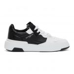 Givenchy White and Black Asymmetric Wing Low Sneakers (BH002KH0PD)