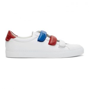 Givenchy White and Red Velcro Urban Street Sneakers (BH002GH0NR)