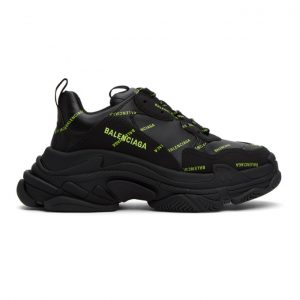 Balenciaga Black Logo Triple S Sneakers (536737-W2FA1-1070)