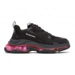 Balenciaga Black and Pink Triple S Sneakers (541624-W2FR1-1053)