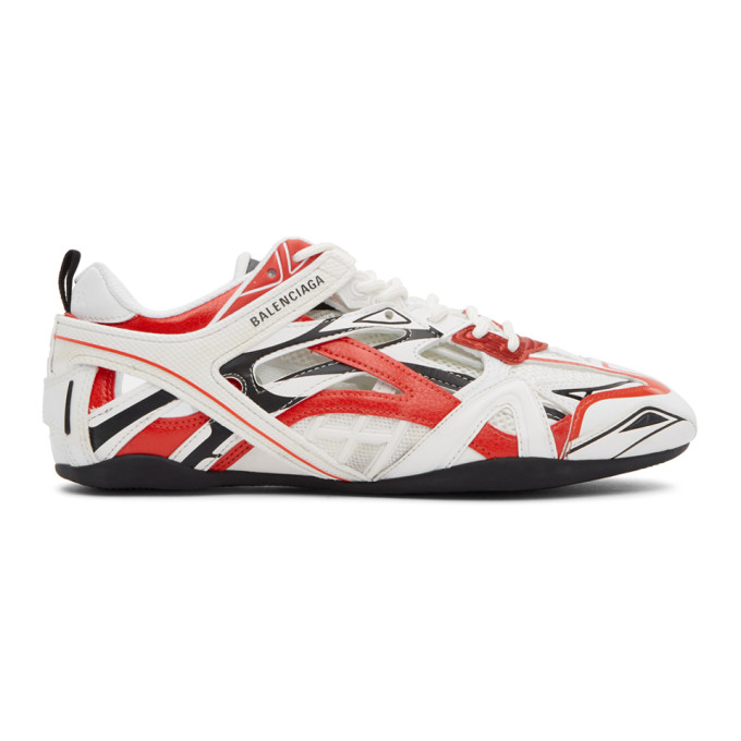 Balenciaga Red and White Drive Sneakers (624343-W2FD1-6019)