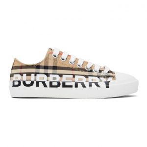 Burberry Beige Logo Check Larkhall Sneakers (8024301)