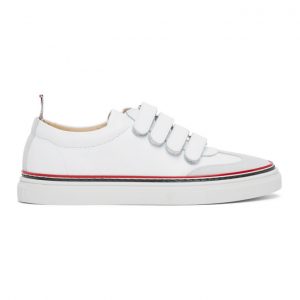 Thom Browne White Strap Low-Top Trainers (FFD053A-05584)