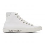 Saint Laurent White Canvas Malibu Sneakers (606076 GUZ20)