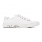 Saint Laurent White Canvas Malibu Sneakers (606446 GUZ20)