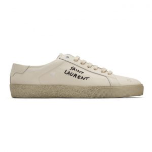 Saint Laurent Off-White Worn-Look Court Classic SL/06 Sneakers (610648 GUP10)