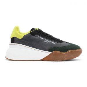 Stella McCartney Green and Grey Loop Lace-Up Sneakers (800214N0145)