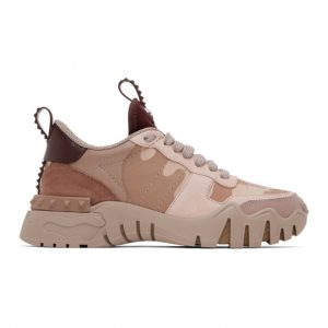 Valentino Pink Valentino Garavani Camouflage Rockrunner Sneakers (UW2S0X89DRN)