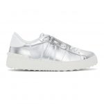 Valentino Grey Valentino Garavani Metallic VLTN Open Sneakers (UW2S0781ASZ)