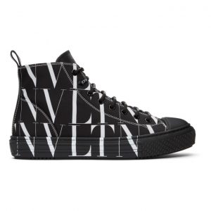 Valentino Black and White Valentino Garavani VLTN High-Top Sneakers (UY2S0D51JKY)