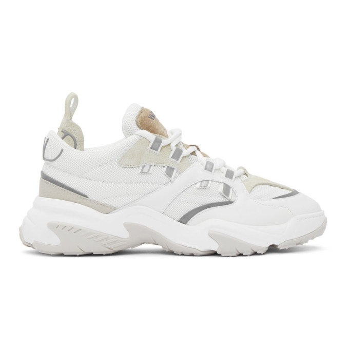 Valentino White and Beige Valentino Garavani VLogo Sneakers (UY2S0D52EIR)