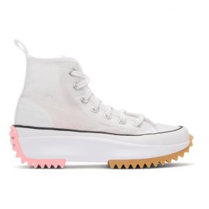 Converse White and Pink Run Star Hike High Sneakers (167851C)