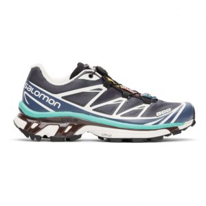 Salomon Grey and Blue XT-6 Advanced Sneakers (412637)