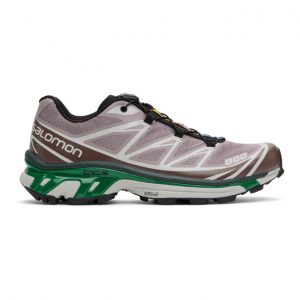 Salomon Purple and Green XT-6 Advanced Sneakers (412631)
