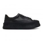 Jil Sander Black Leather Platform Sneakers (JI32535A-12280)