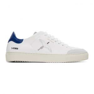 Axel Arigato White and Blue Clean 90 Triple Bird Sneakers (28522)
