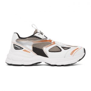 Axel Arigato White and Orange Marathon HD Sneakers (33013)