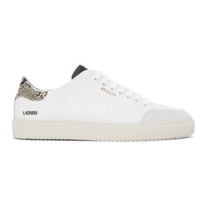 Axel Arigato White and Beige Snake Triple Clean 90 Sneakers (28633)