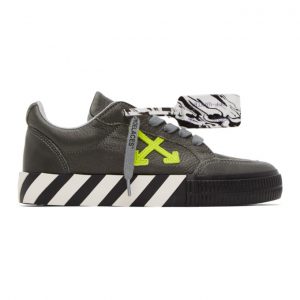 Off-White Grey Leather Vulcanized Low Sneakers (OMIA085F20LEA0040970)