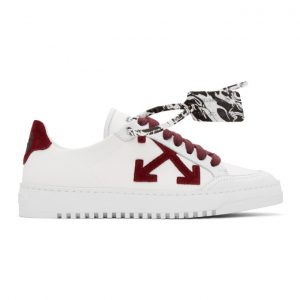 Off-White Burgundy 2.0 Low Top Sneakers (OMIA042F20FAB0010128)