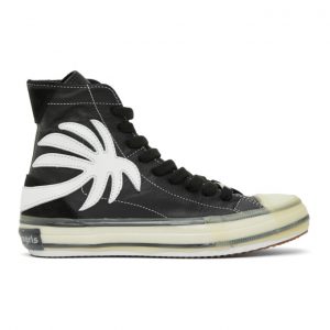 Palm Angels Black Palm Vulcanized High Sneakers (PMIA048E20LEA0011001)