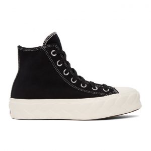 Converse Black Suede Cable Chuck Lift High Sneakers (568687C)