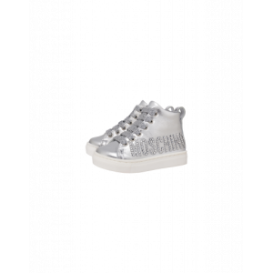Moschino High Sneakers Aus Laminiertem Nappaleder Crystal Logo (MNT2026556601)