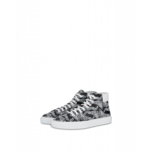 Moschino High Sneakers Aus Kalbsleder Warped Logo (POLMB15232G1BGD200A)
